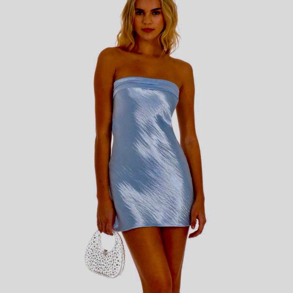 Lucy in the Sky Blue Strapless Bodycon Dress